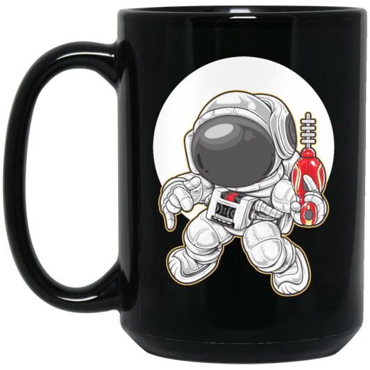 Cartoon Astronaut, Space Ranger Dance, Love Dance, Dance In Spaces Black Mug