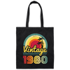Love 1980 Gift, Retro 1980 Gift, Vintage 1980 Gift, 1980 Birthday Gift, Hawaii Lover Gift Canvas Tote Bag