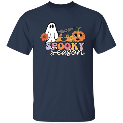 Spooky Season, Groovy Halloween, Boo And Bat Unisex T-Shirt