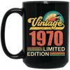 Hawaii 1970 Gift, Vintage 1970 Limited Gift, Retro 1970, Tropical Style Black Mug