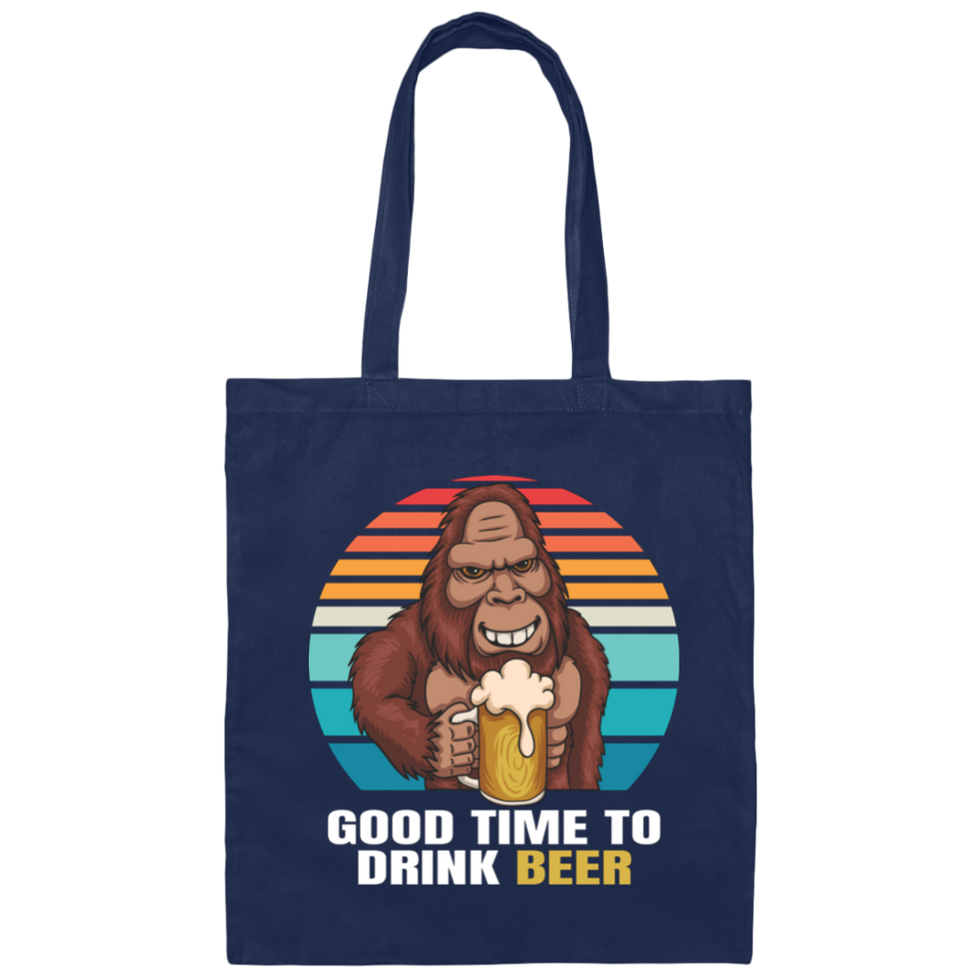 Good Time To Drink Beer, Retro Monkey, Gorilla Drink Beer Canvas Tote Bag