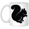 Squirrel Silhouette, Watercolor Squirrel, Animal Silhouette Black White Mug