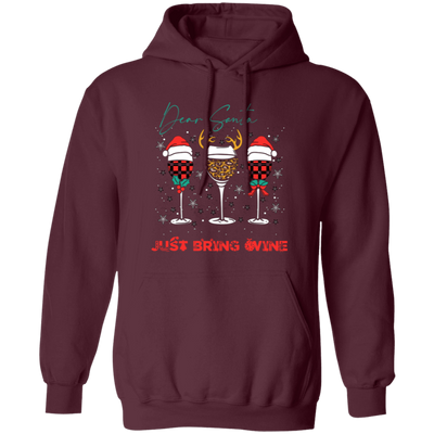 Dear Santa, Just Bring Wine, Caro Pattern, My Christmas Pullover Hoodie