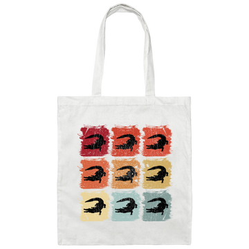 Retro Pop Art Alligator Crocodile, Vintage Alligator Canvas Tote Bag