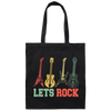 Guitar Rock Music Rock And Roll Music Vintage Instrument Canvas Tote Bag