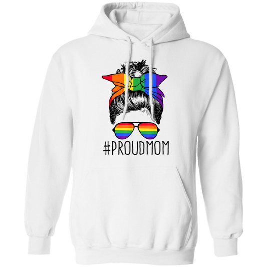 Freemomhugs, Proud Mom, Proud LGBT Mom, Messy Bun, Mother's Day Pullover Hoodie