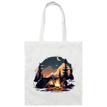 Outdoor Enthusiast Enjoying A Peaceful Camping Trip Under The Stars Canvas Tote Bag