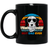 Funny Dog Gift, Retro Sunrise, Retro Tone, Dog Dad Lover Gift Black Mug