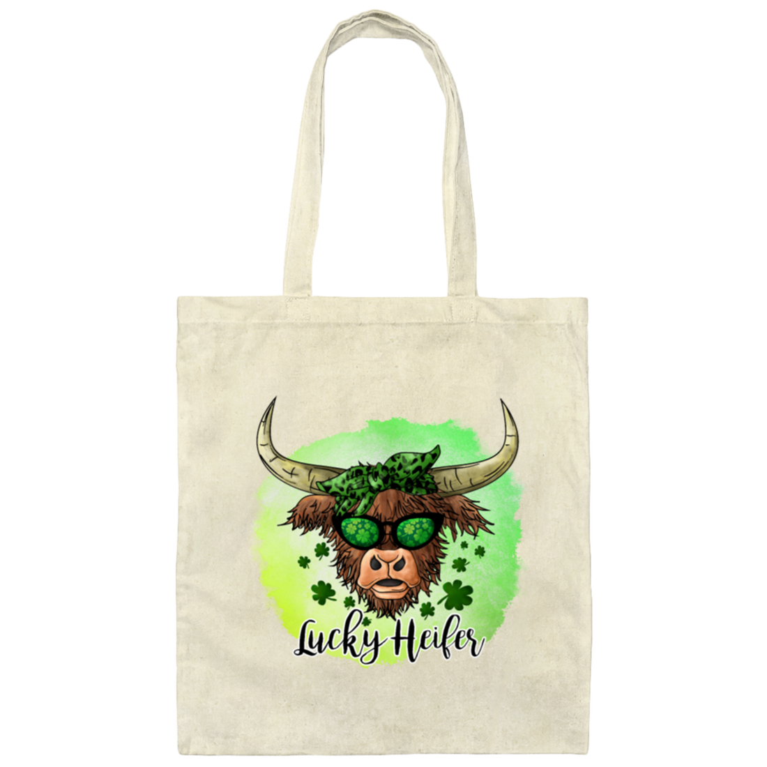 Bull Head Gift, Patricks Cow Lover, Lucky Heifer Gift, Bull And Shamrock Canvas Tote Bag
