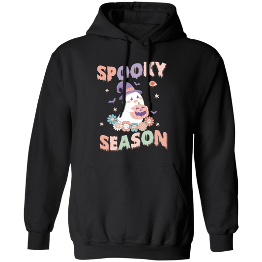 Spooky Season, Happy Halloween, Cute Boo Pullover Hoodie