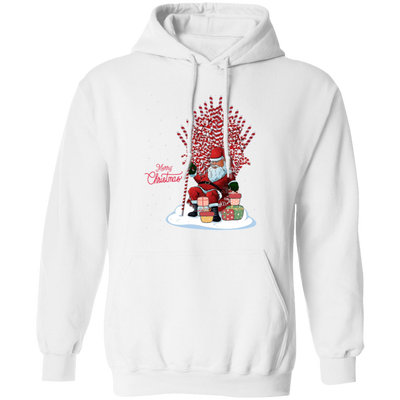 Old Santa, Drunk Christmas, Angry Santa, Chieftain Santa, Merry Christmas, Trendy Christmas Pullover Hoodie