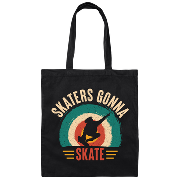 Skaters Gonna Skate, Retro Skate, Skating Vintage Canvas Tote Bag