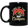 Like To Camp, King Of The Camper, Campsite Holiday Best Gift Black Mug