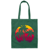 Sunset, Palm And Beach. The Perfect Holiday With Palm Tree Canvas Tote Bag