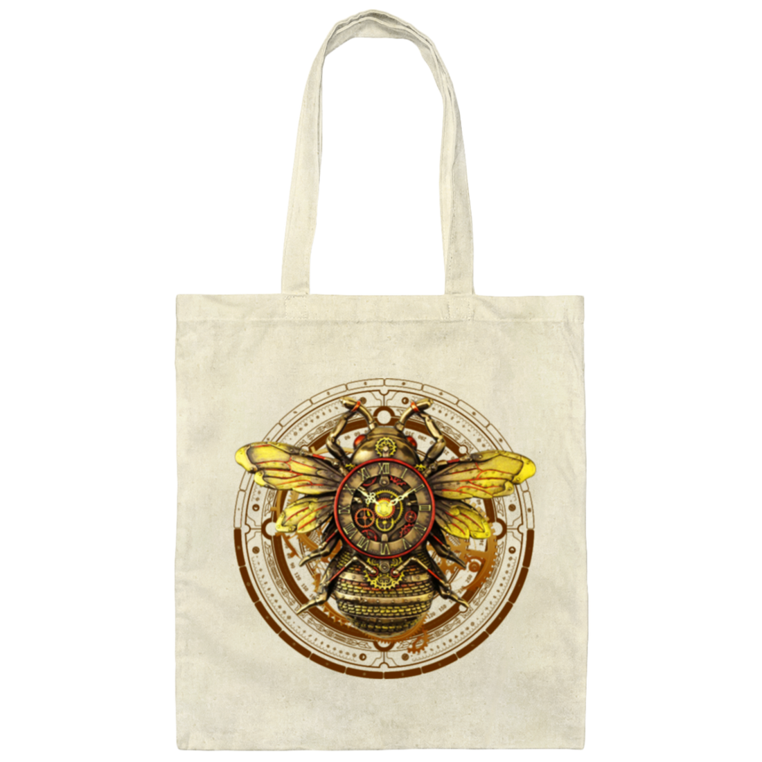 Bee Steampunk, Wall Clock, Love Bee, Bee Clock, Best Clock Gift Canvas Tote Bag