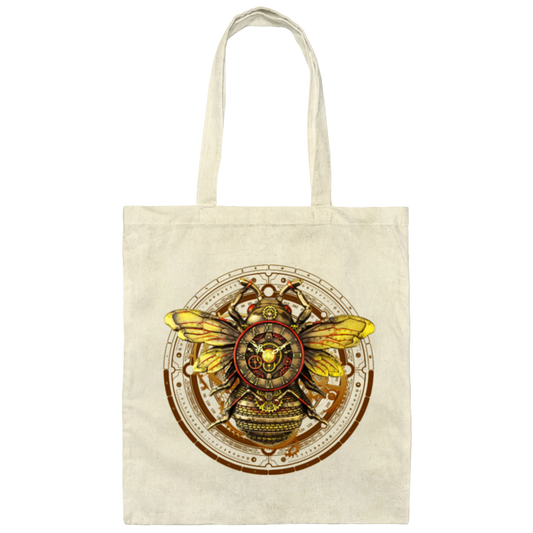 Bee Steampunk, Wall Clock, Love Bee, Bee Clock, Best Clock Gift Canvas Tote Bag