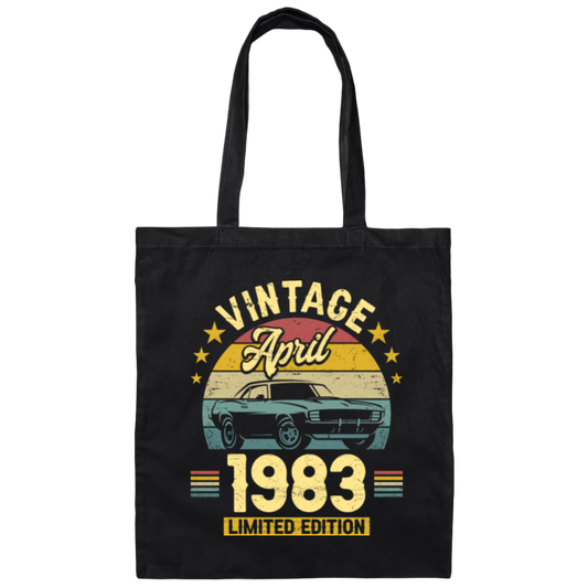 1983 Best Gift, 1983 Limited Edition, April 1983 Birthday Gift, Retro 1983 Canvas Tote Bag