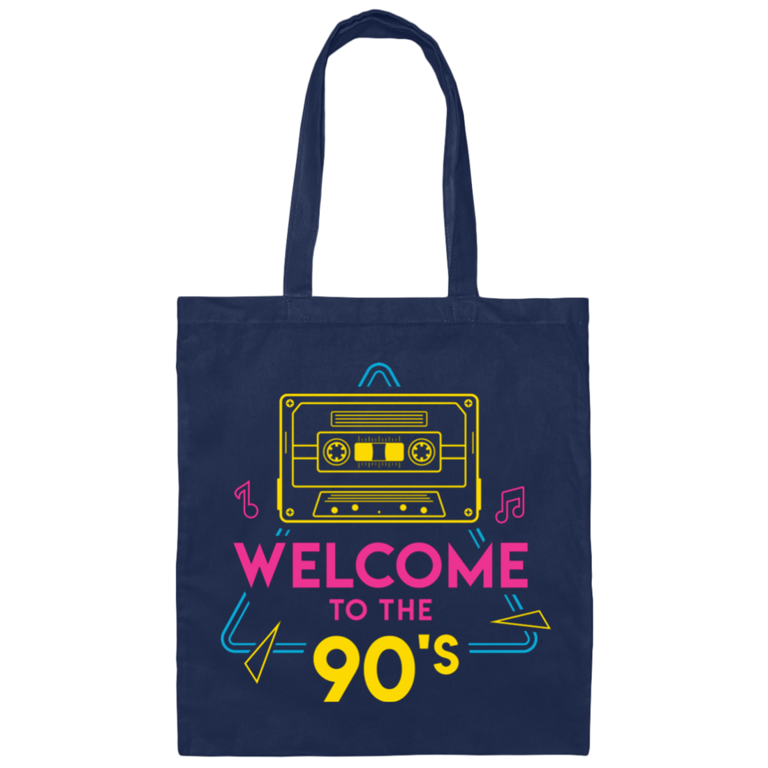 Welcome To The 90s, 90s Cassette, Disco Music Canvas Tote Bag