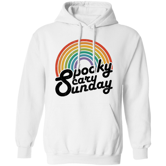 Spooky, Scary, Sunday, Rainbow Spooky, Retro Scary Pullover Hoodie