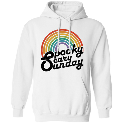 Spooky, Scary, Sunday, Rainbow Spooky, Retro Scary Pullover Hoodie