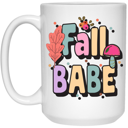 Fall Babe, love Fall, Fall Season, Fall Air, Groovy Fall White Mug