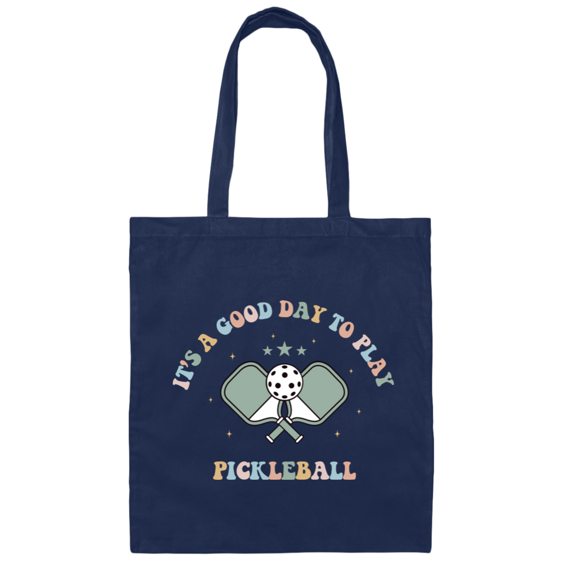 It's A Good Day To Play Pickleball, Groovy Pickleball Canvas Tote Bag