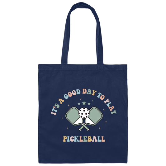 It's A Good Day To Play Pickleball, Groovy Pickleball Canvas Tote Bag
