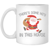 There's Some Ho's In This House, Cute Santa, Merry Christmas White Mug