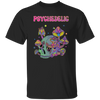 Psychedelic, Magic Mushroom, Mushroom And Skull Psycho Unisex T-Shirt