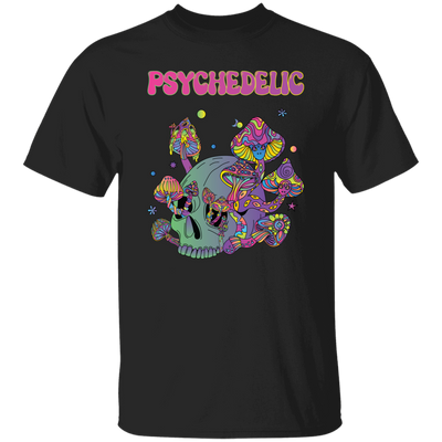 Psychedelic, Magic Mushroom, Mushroom And Skull Psycho Unisex T-Shirt