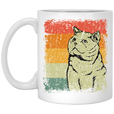 Cat Lover, Vintage British Shorthair Cat, Love Shorthair Cat, Luxury Cat White Mug