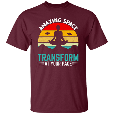 Amazing Space Transform At Your Pace, Retro Yoga Unisex T-Shirt