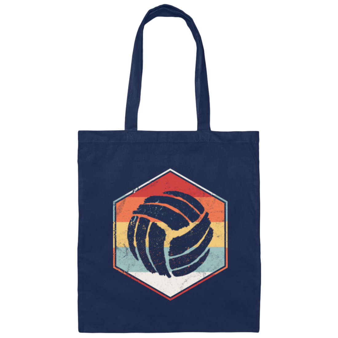 Volleyball Lover Player, Vintage Ball Hexagon, Gift For Sporty Lover Canvas Tote Bag