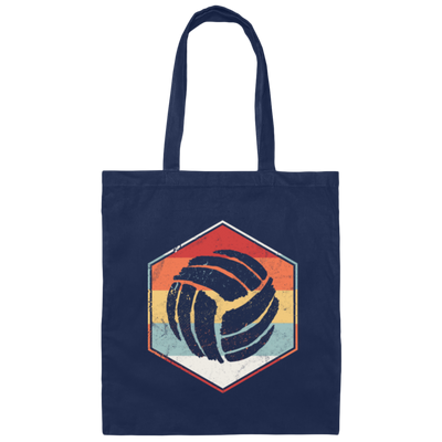 Volleyball Lover Player, Vintage Ball Hexagon, Gift For Sporty Lover Canvas Tote Bag