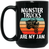 Monster Trucks Are My Jam, Truck Lover, Best Truck, Retro Truck Gift Black Mug