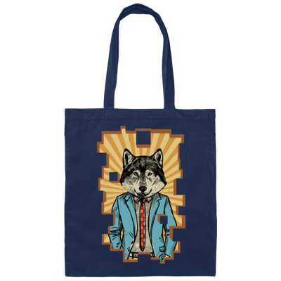 Wolf Hipster Animal Retro Wolf Herd Vintage Cool Canvas Tote Bag