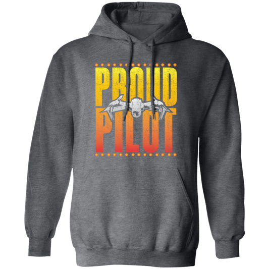 Drone Pilot, Flight Multicopter, Proud Of Pilot, Retro Airplane Love Gift Pullover Hoodie