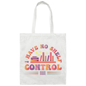 I Have No Shelf Control, Retro Bookshelf, Shelf Control Canvas Tote Bag