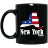 New York Lover, American Flag, 4th Of July, Patriotic Gift, Love New York Black Mug