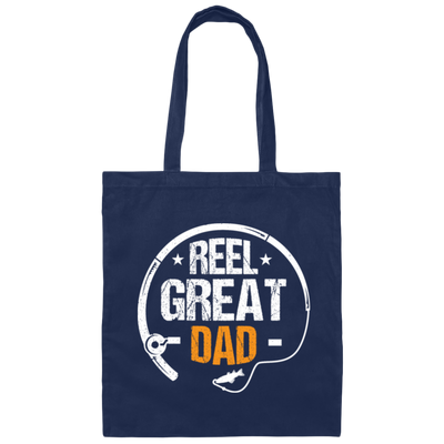 Love Dad Gift, Reel Great Dad, Retro Dad Lover, Retro Reel Dad Gift Canvas Tote Bag