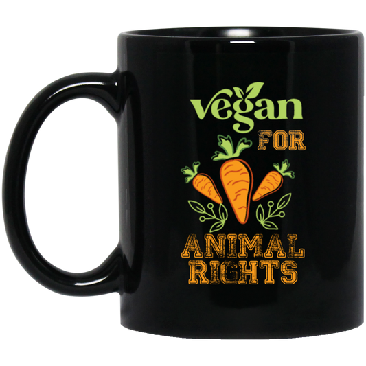 Love Carrot, Carrot Lover Gift, Vegan For Animal Right Black Mug