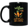 Love Carrot, Carrot Lover Gift, Vegan For Animal Right Black Mug