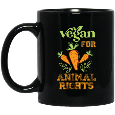 Love Carrot, Carrot Lover Gift, Vegan For Animal Right Black Mug