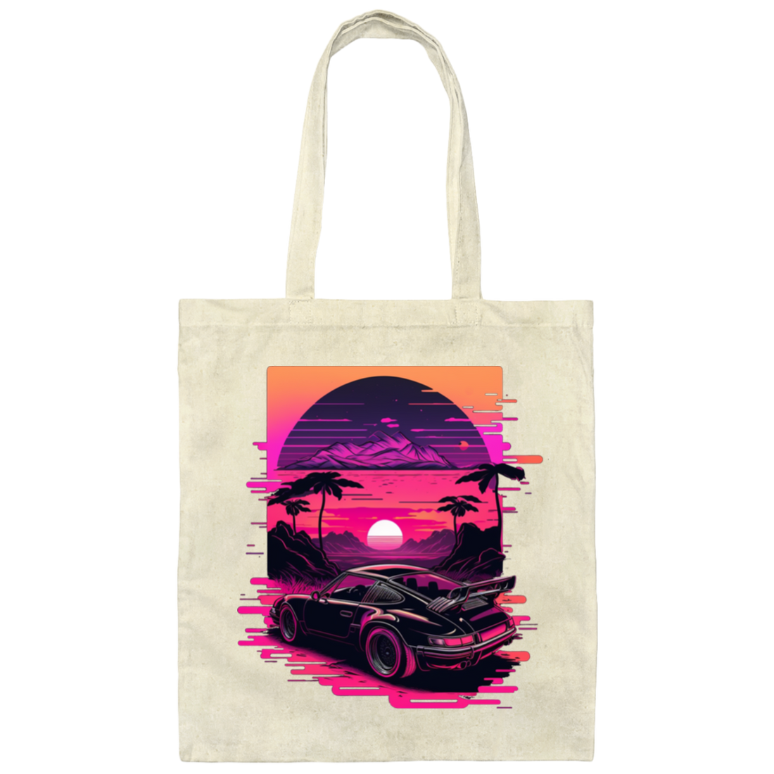 Race Car, Car Lover, Racing Car In Neon, Best Car Gift, Car On Race Canvas Tote Bag