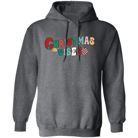 Christmas Vibes, Retro Christmas, Merry Christmas, Trendy Christmas Pullover Hoodie