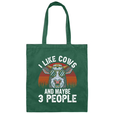 Love Cow, I Like Cow And Maybe 3 People, Just Cow, Retro Cow, Best Cow Ever Canvas Tote Bag