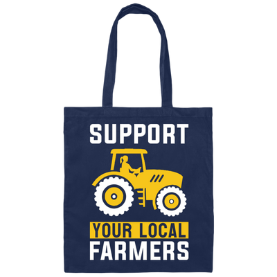 Support Your Local Farmers, Trucktor Retro, Retro Farming Canvas Tote Bag