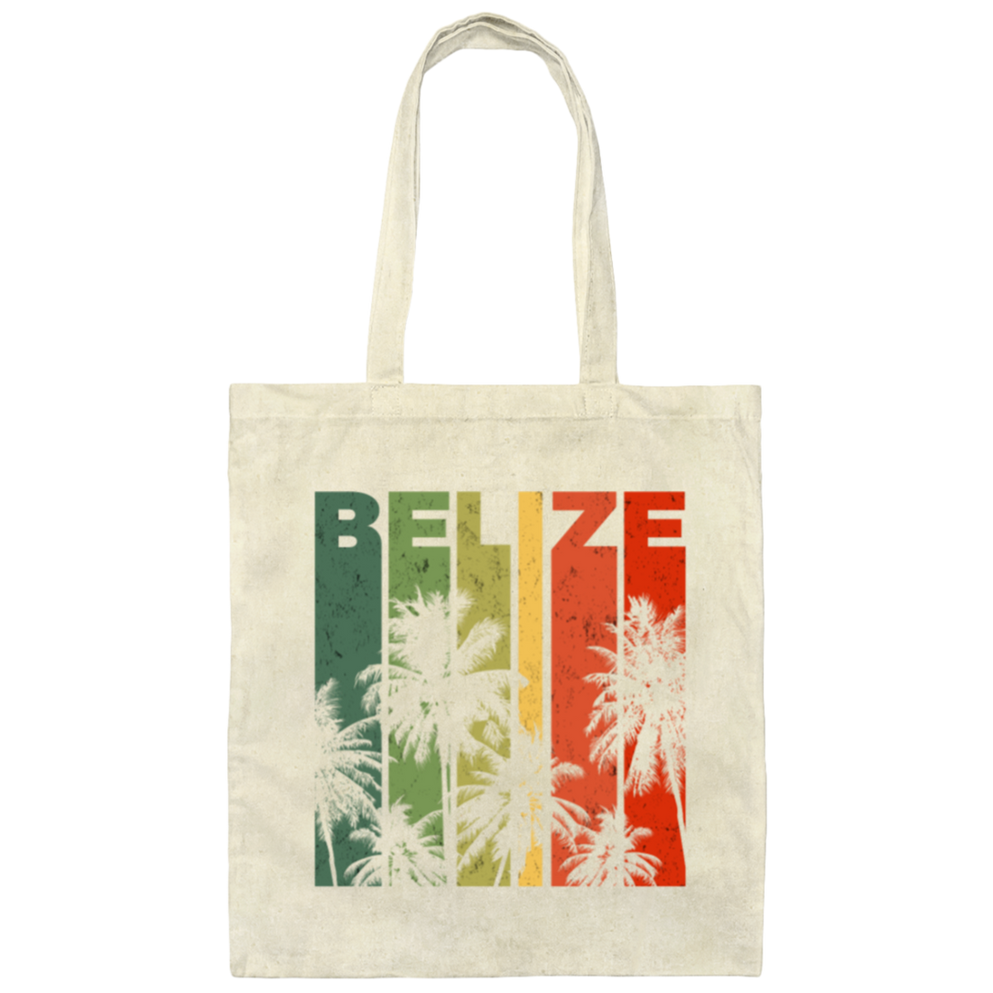 Retro Belize Beach Vacation Souvenir Canvas Tote Bag