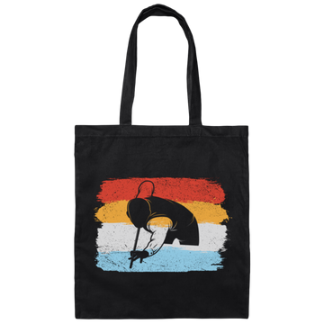 Billiard Player, Billiard Lover, Retro Billiard, Billiard Silhouette Canvas Tote Bag