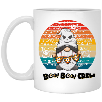 Boo Boo Crew, Halloween Retro, Cute Boo Halloween White Mug
